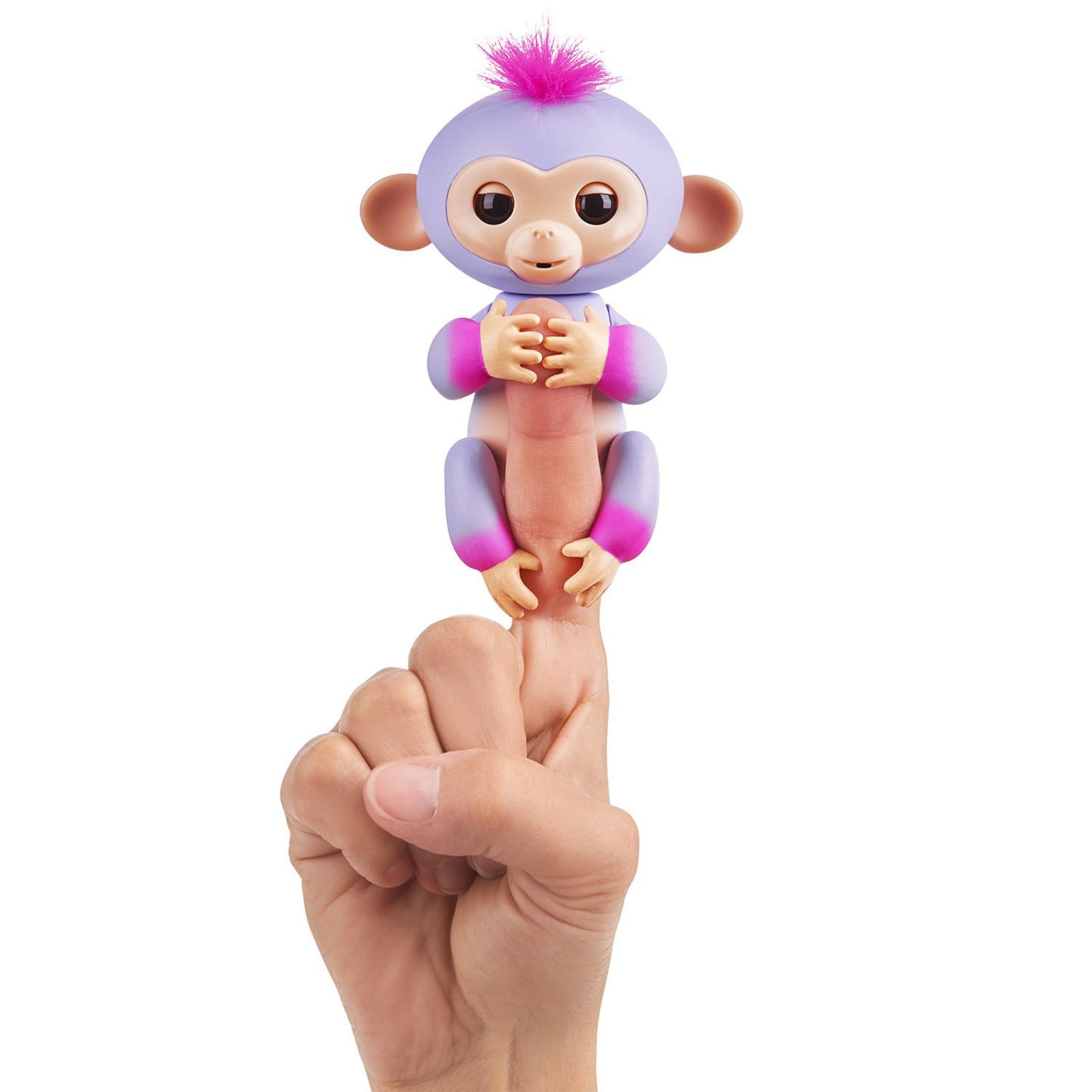 Интерактивная обезьянка Сидней, цвет - пурпур и розовая, 12 см.  